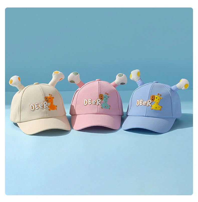 Baby Hats High Quality Cute 6 Panel Giraffe Pattern Sun Visor Hat Modern Kids Baseball Cap for Kids