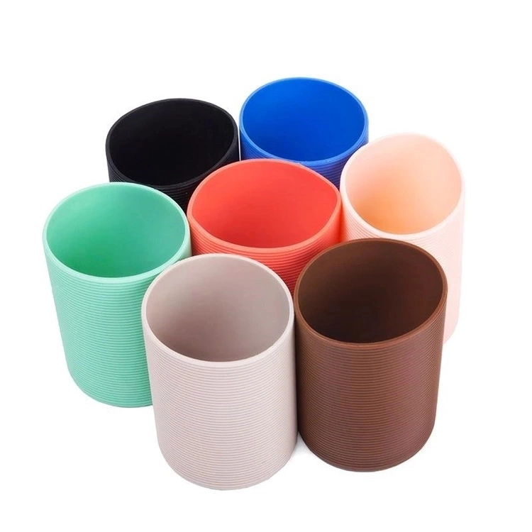 Silicone Coffee Cup Sleeve Heat-Resistant Anti-Slip Glass Bottle Protective Covers