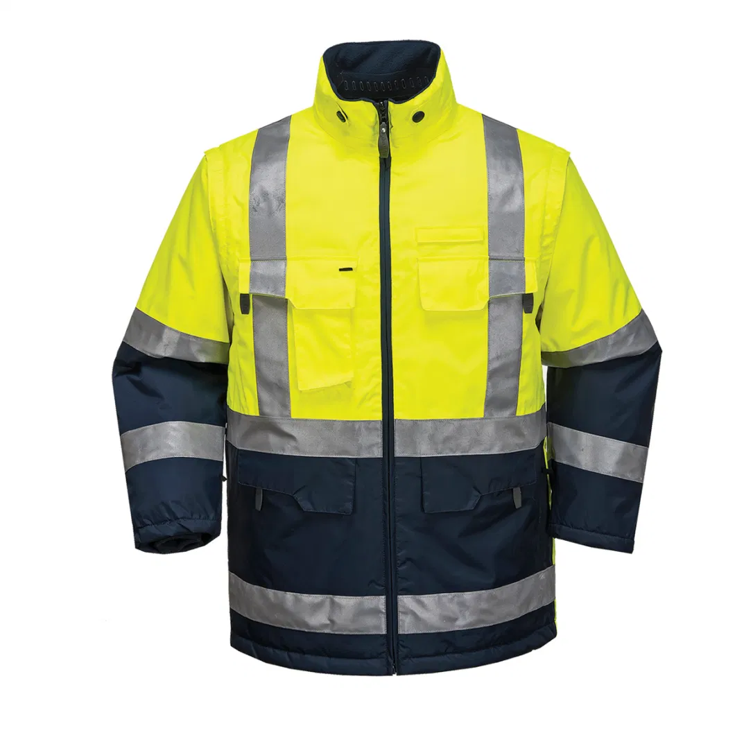 Workwear Winter Jackets Parka Cheap Hi-VI Workwear for Industry Worker Hi-Vis Jacket with Reflective Tape