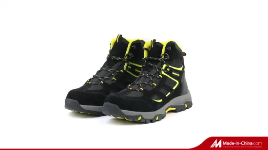 Черные водонепроницаемые легкие защитные ботинки из натурального нубука с резиновой подошвой и кевларом